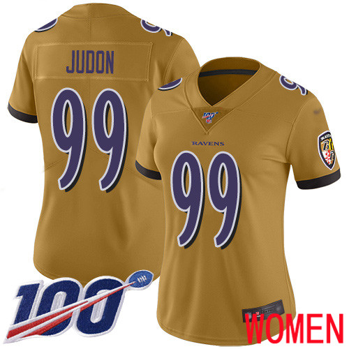 Baltimore Ravens Limited Gold Women Matt Judon Jersey NFL Football 99 100th Season Inverted Legend